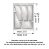 Cutlery Tray for Drawer, Cabinet Width: 400mm, Depth: 430mm - Metallic