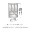 Cutlery Tray for Drawer, Cabinet Width: 400mm, Depth: 490mm - White
