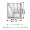 Cutlery Tray for Drawer, Cabinet Widths: 450mm, Depth: 430mm, White