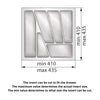 Cutlery Tray for Drawer, Cabinet Width: 500mm, Depth: 430mm - Metallic