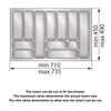 Cutlery Tray for Drawer, Cabinet Width: 800mm, Depth: 490mm - White