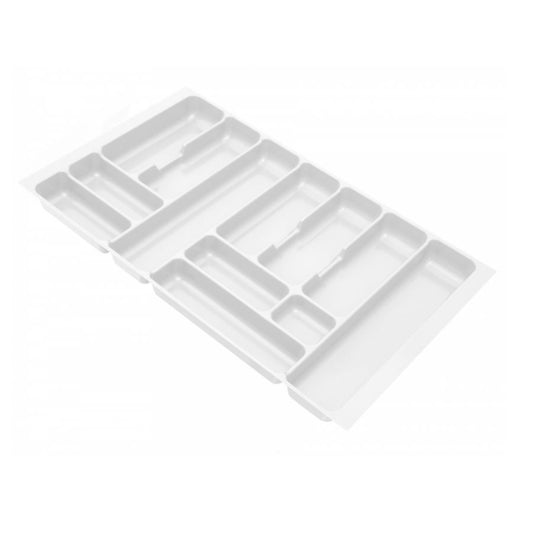Cutlery Tray for Drawer, Cabinet Widths: 700-800mm, Depth: 430mm, White Cutlery Tray NTP 800mm