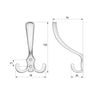 Triple Robe Hook - Aluminum WP03