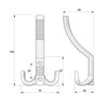 Triple Robe Hook - Aluminum WP05