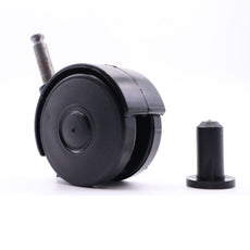 Furniture plastic swivel wheel with mounting pin 8mm and sleeve - Ø55mm