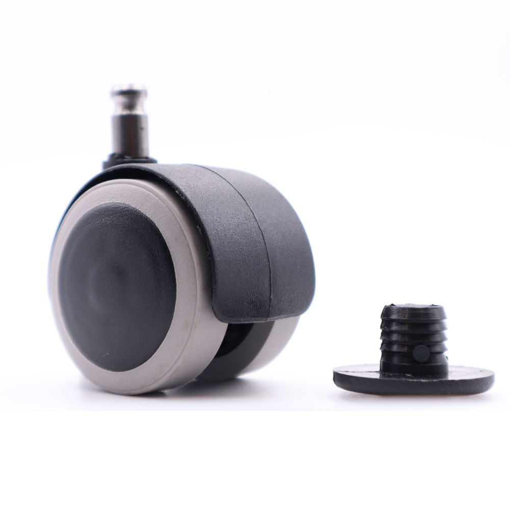 Furniture rubber swivel wheel with short mounting pin 8mm and sleeve Ø40mm Furniture wheels ATM