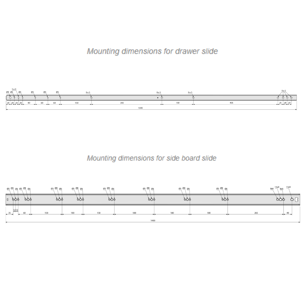 Set of Ball Bearing Slides (left and right), H53