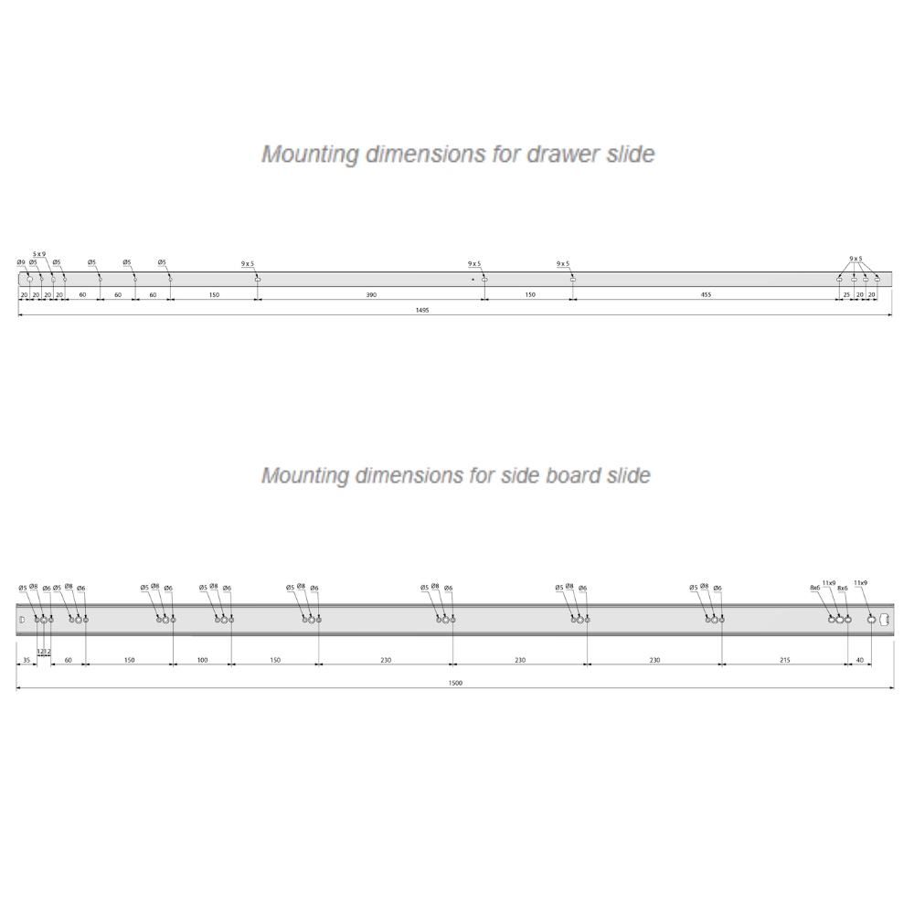 Set of Ball Bearing Slides (left and right), H53