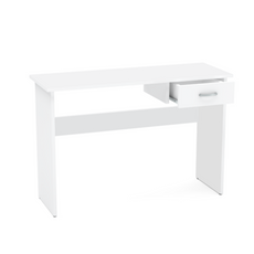 LEON - Computer Desk with 1 Drawer H75cm W100cm D40cm - White Matt