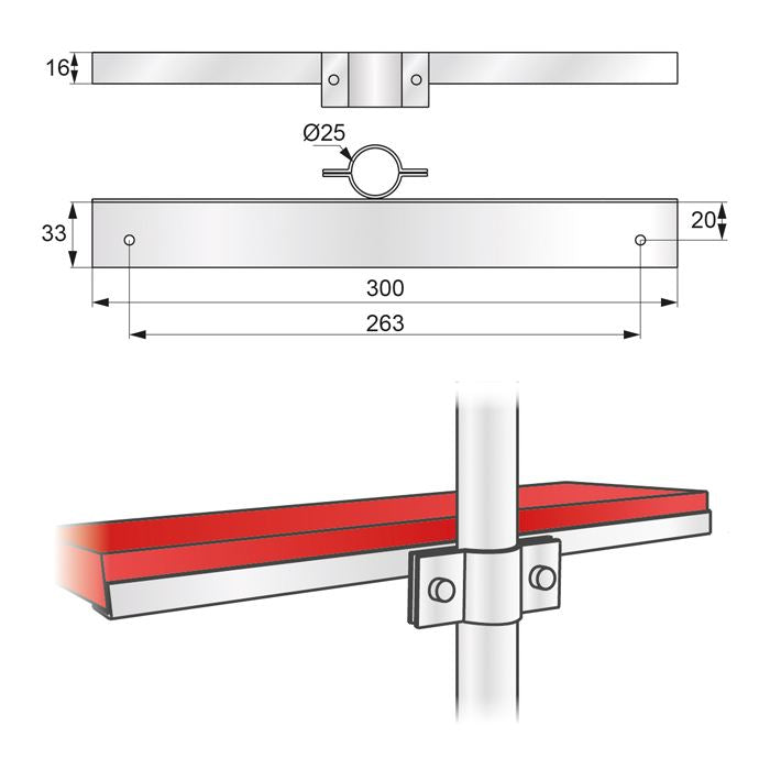 Long One-Sided Shelf Support, Chrome NTP