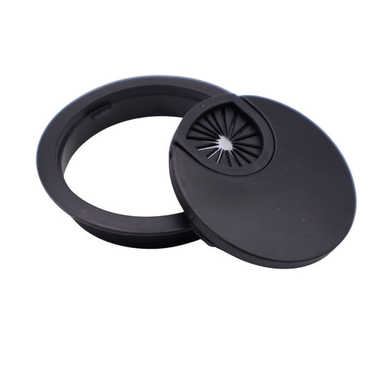 Metal Cable Grommet with rubber hole - Black Matt Ø60mm Furnica