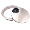 Metal Cable Grommet with rubber hole  - Brushed Steel Ø80mm