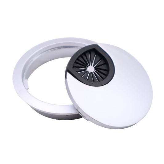 Metal Cable Grommet with rubber hole - Silver Ø60mm Furnica