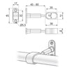 Oval Bar Distance Bracket 15x30mm, Chrome