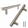 T-Bar Furniture Pull Handle 128mm (200mm total length) Brushed Steel/Nickel