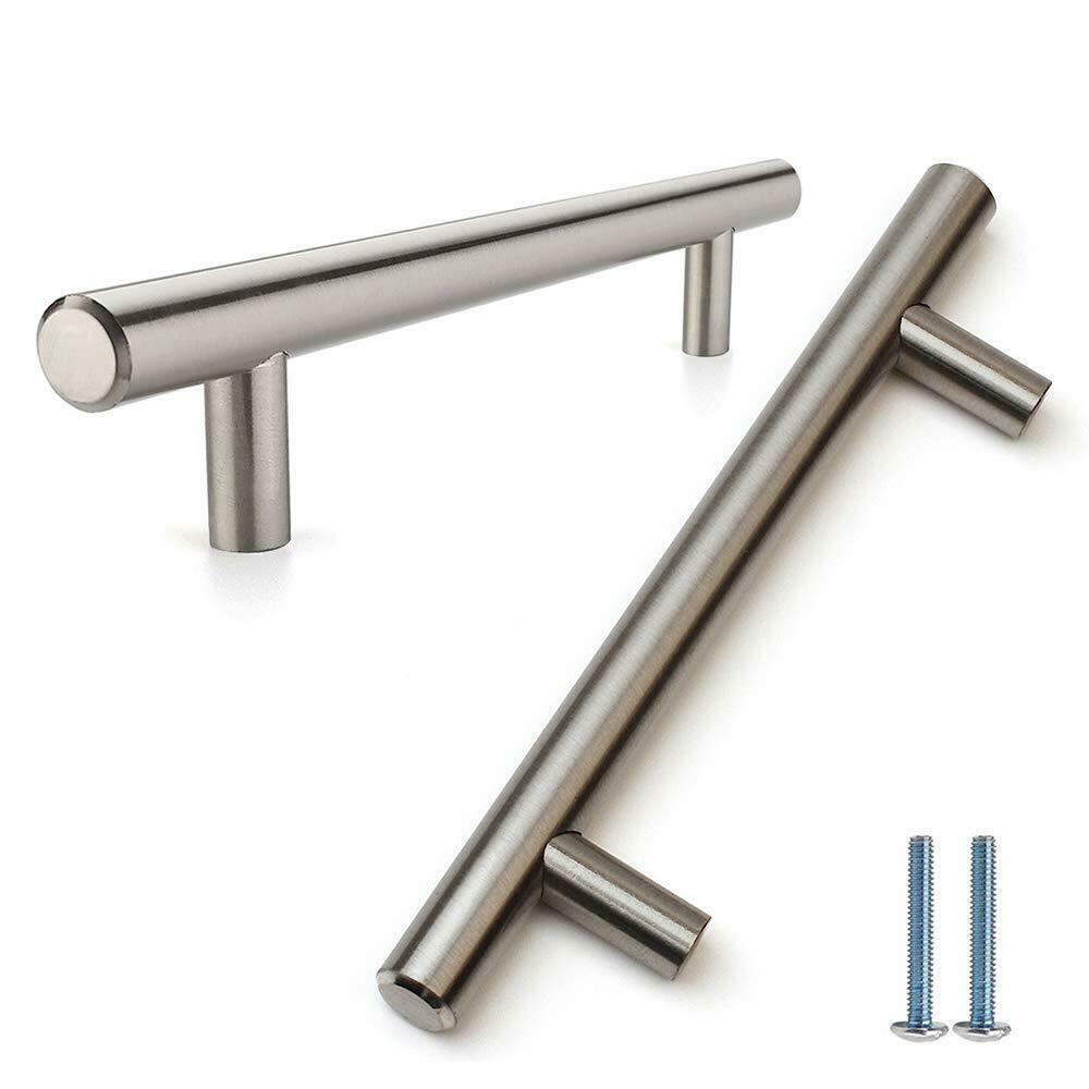 T-Bar Furniture Pull Handle 448mm (695mm total length) Brushed Steel/Nickel