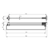 Pull Out Wardrobe Rail 400mm - Chrome