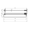 Pull Out Wardrobe Rail 450mm - Chrome