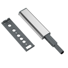 Push to Open Latch - Spring Hinges - with Rubber Tip - Zinc/Grey