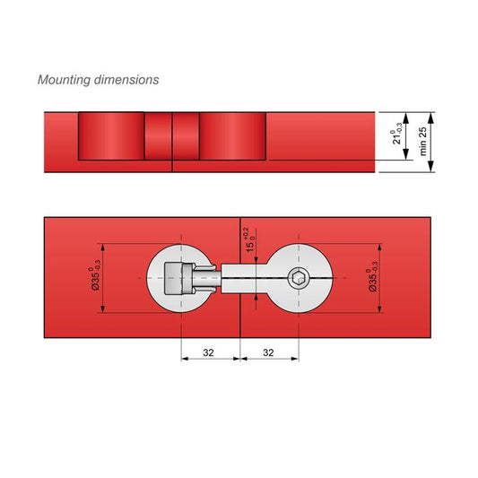 "Quick" Worktop Connector 64mm NTP