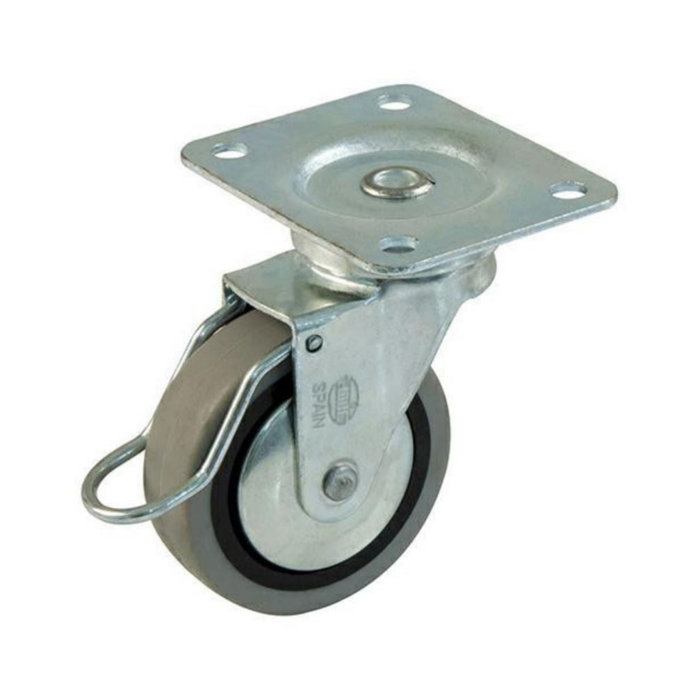 Rubber castor wheel with brake Ø40mm