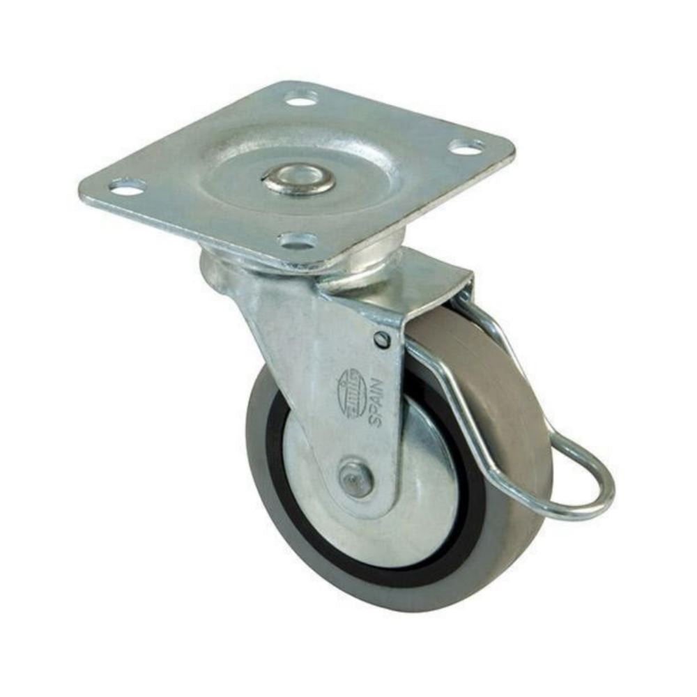 Rubber castor wheel with brake Ø40mm