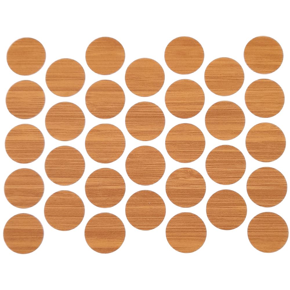Screw Cover Caps Self-Adhesive - Bamboo 18mm