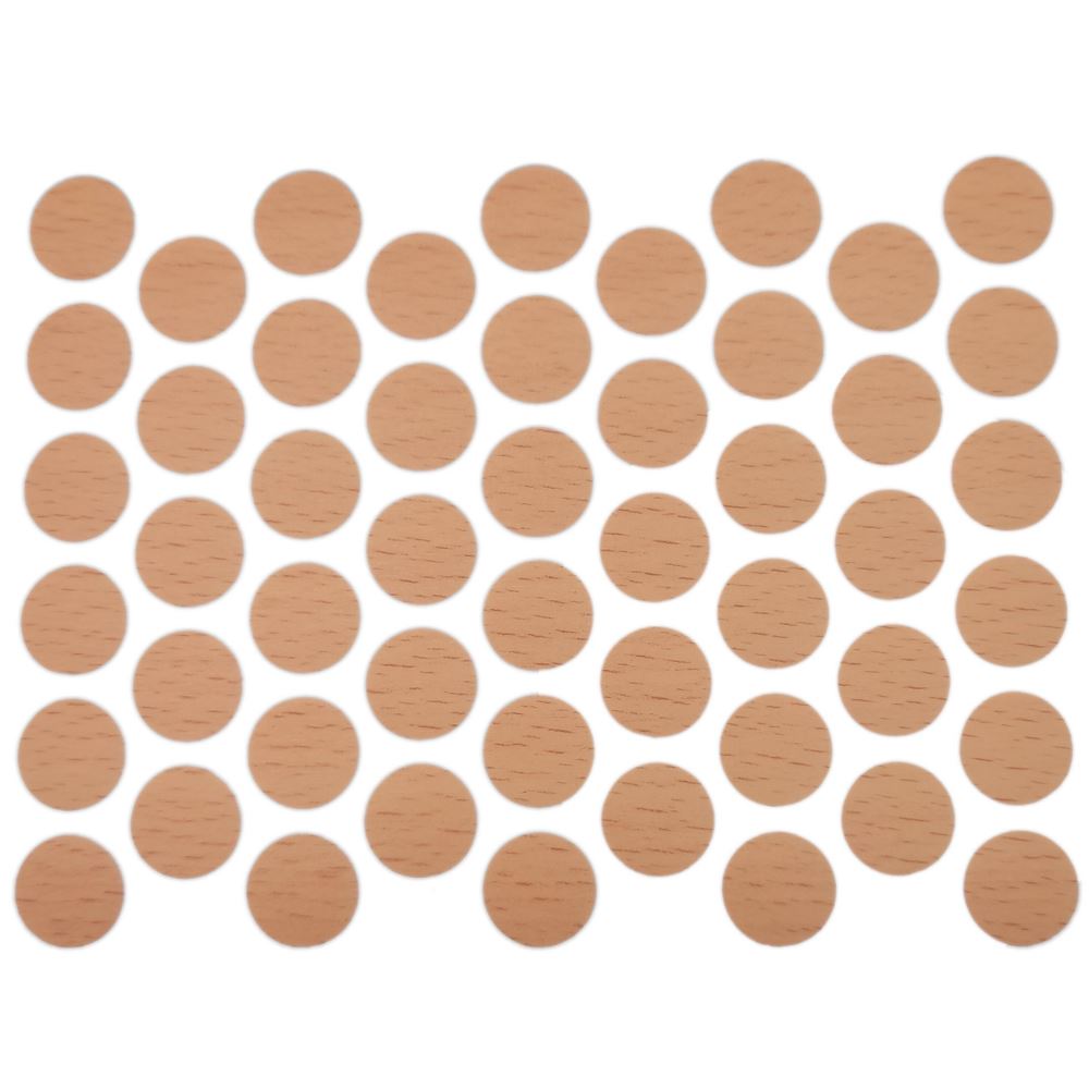 Screw Cover Caps Self-Adhesive - Beech 14mm