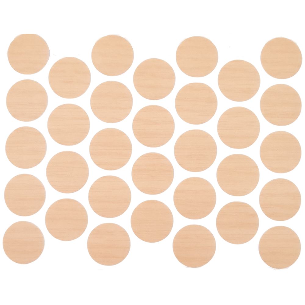 Screw Cover Caps Self-Adhesive - Corrugated Oak 18mm