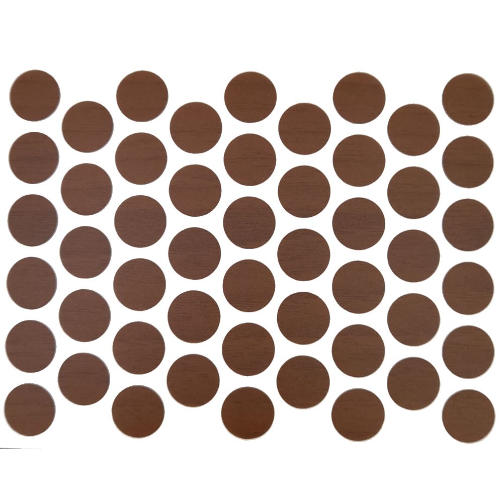 Screw cover caps Self-Adhesive - Dark Walnut 14mm