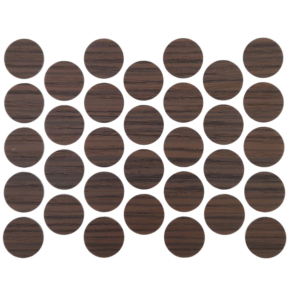 Screw cover caps Self-Adhesive - Dark Zebrano 18mm