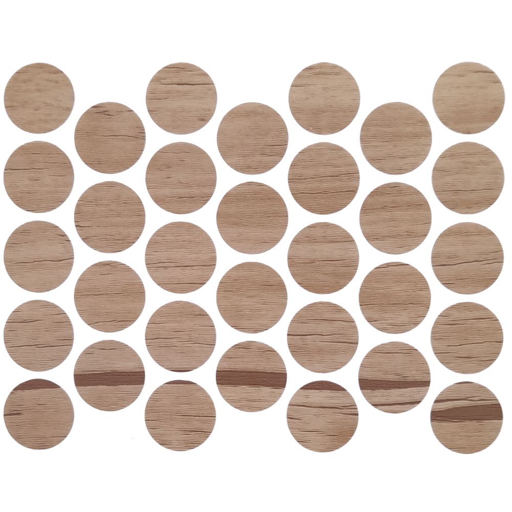 Screw cover caps Self-Adhesive - Light Antique 18mm Furnica