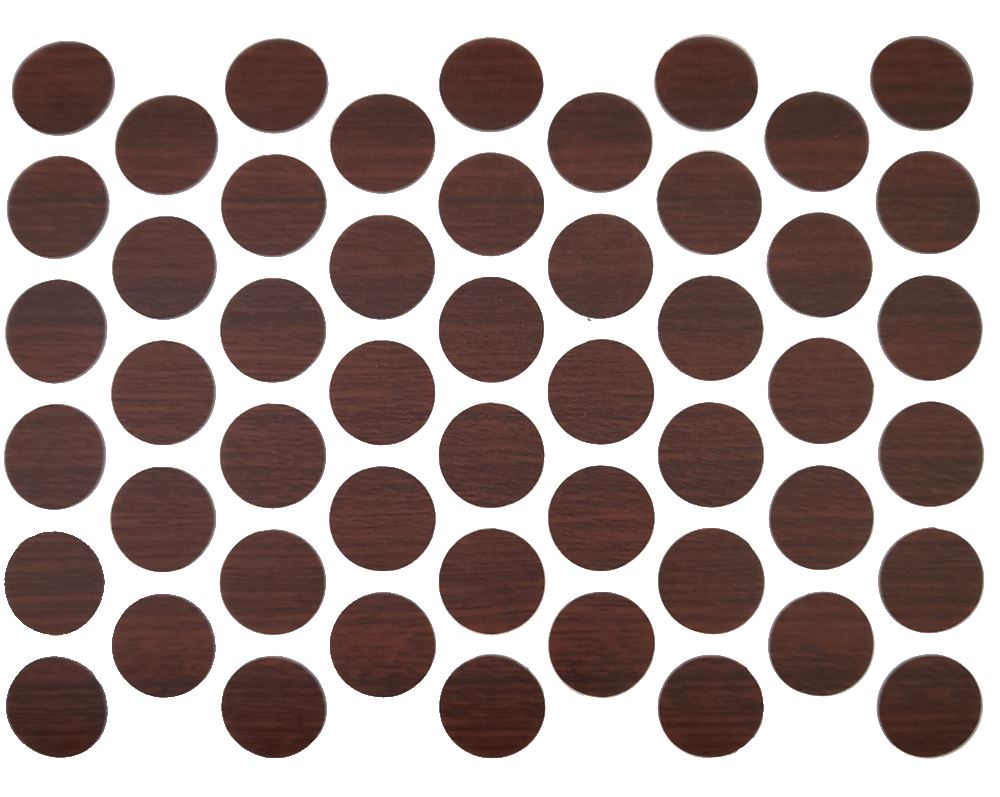 Screw cover caps Self-Adhesive - Mahogany 14mm
