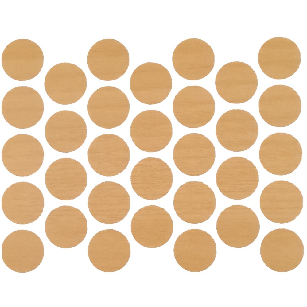 Screw cover caps Self-Adhesive - Maple 18mm