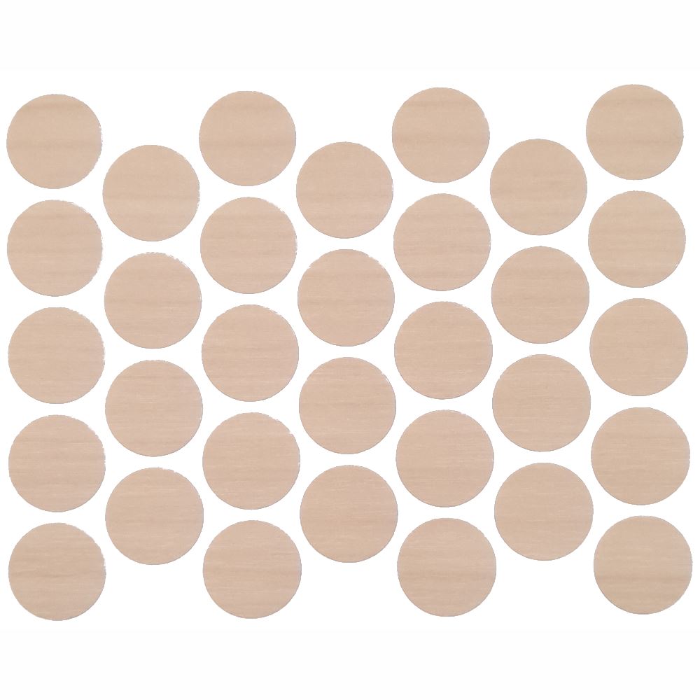 Screw cover caps Self-Adhesive - Natural Birch 18mm