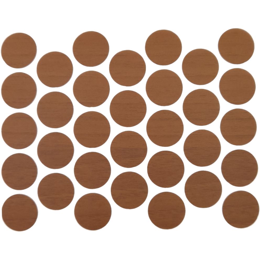 Screw cover caps Self-Adhesive - New Walnut 18mm Furnica