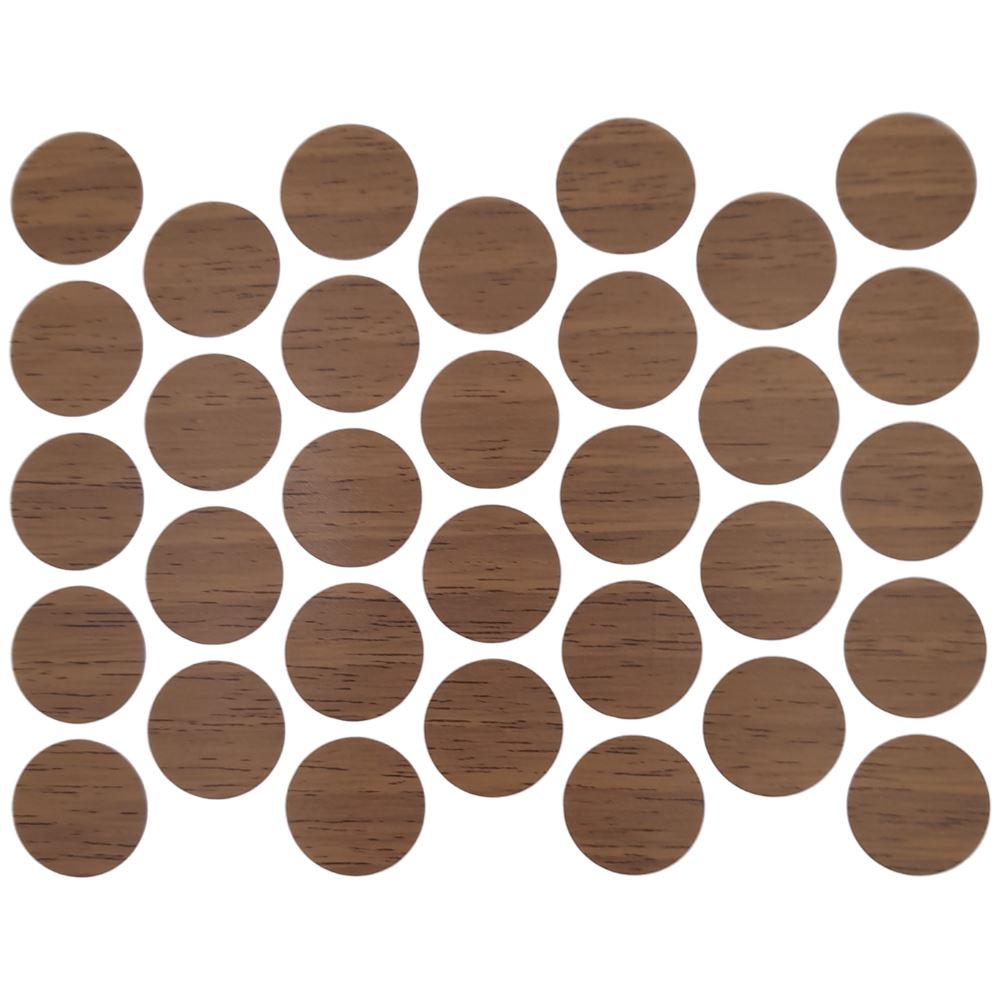 Screw cover caps Self-Adhesive - Venezia Walnut 18mm