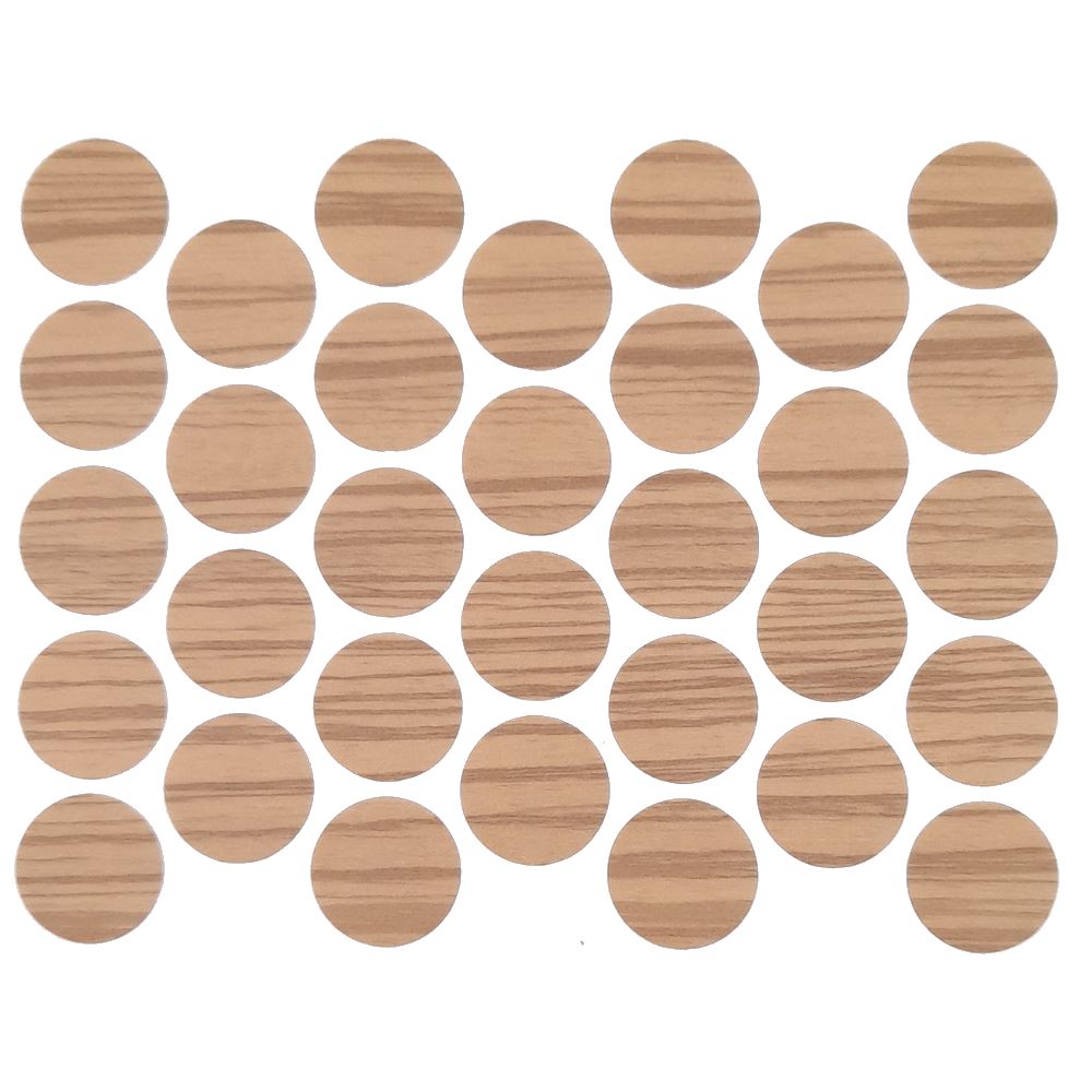Screw cover caps Self-Adhesive - Zebrano 18mm