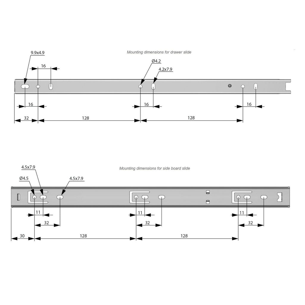 Set of Ball Bearing Slides (left and right), H27