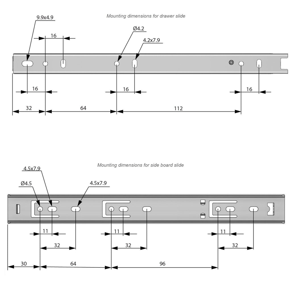 Set of Ball Bearing Slides (left and right), H27