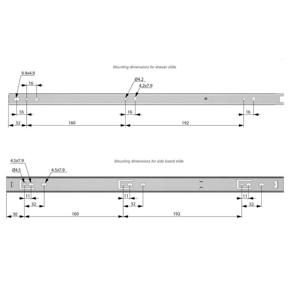 Set of Ball Bearing Slides (left and right), H27