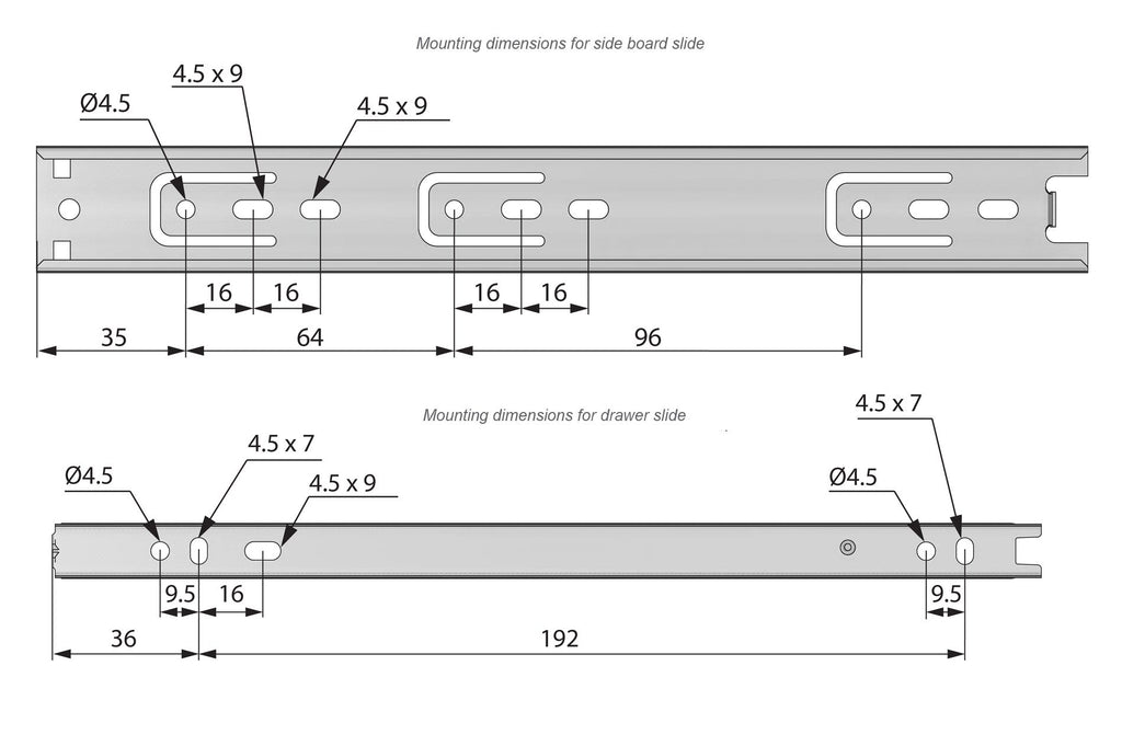 Set of Ball Bearing Slides (left and right), H30