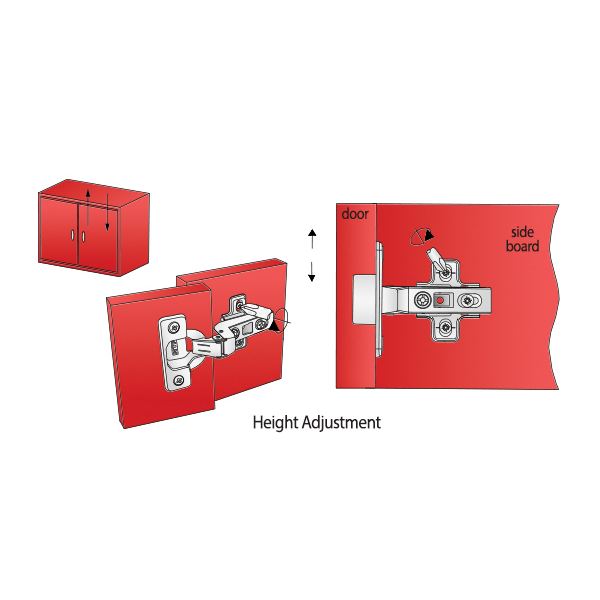 Soft-Close Hinge, H0 Mounting Plate with EURO Screws, Flush Doors