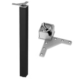 Square Furniture Leg 710mm, Black, ZnAl Mounting Plate