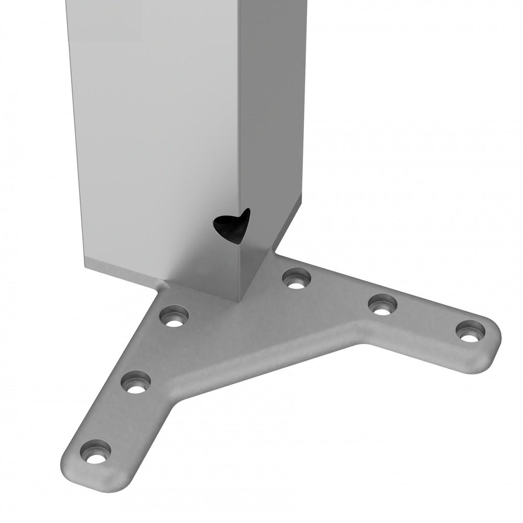 Square Furniture Leg 710mm, Satin, ZnAl Mounting Plate