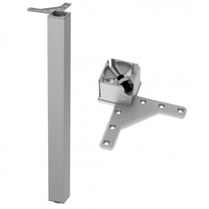 Square Furniture Leg 710mm, Satin, ZnAl Mounting Plate