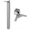 Square Furniture Leg 710mm, Satin, ZnAl Mounting Plate