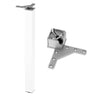 Square Furniture Leg 710mm, White, ZnAl Mounting Plate