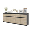 NOAH - Chest of 5 Drawers and 5 Doors - Bedroom Dresser Storage Cabinet Sideboard - Anthracite / Sonoma Oak  H75cm W200cm D35cm