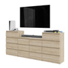 GABRIEL - Chest of 14 Drawers (4+6+4) - Bedroom Dresser Storage Cabinet Sideboard - Sonoma Oak H92cm W220cm D33cm